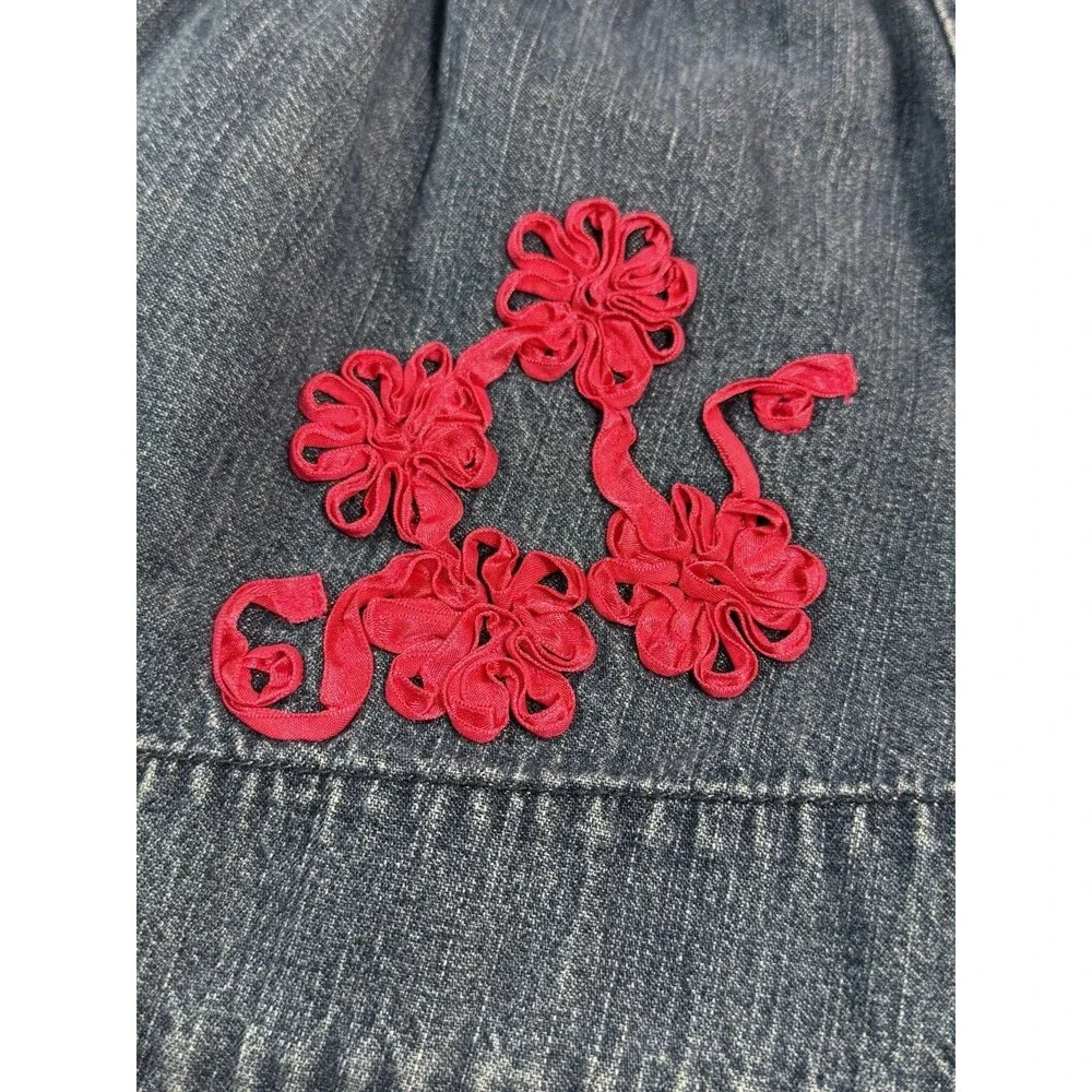 OSHKOSH B’GOSH Girls 6 Denim Skirt Embroidered Flower‎ Western Rodeo Y2K